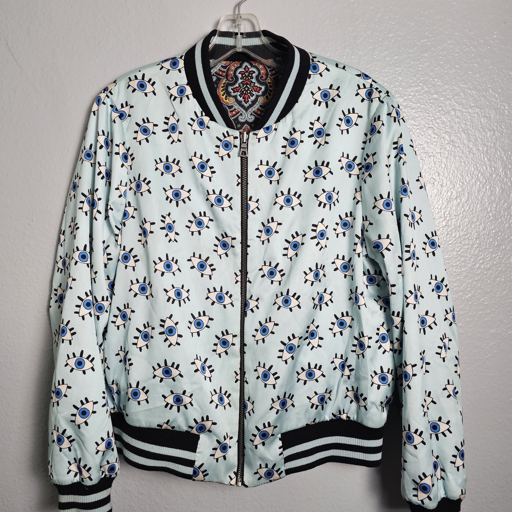 Alice + Olivia Multicolor Patterned Bomber Jacket - image 4